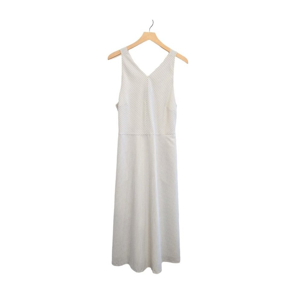 Banana Republic White Black Pinstripe Tank Top Midi Dress 12